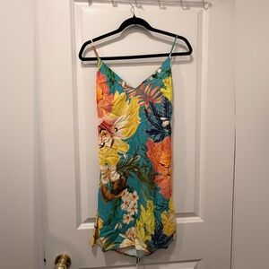 FARM RIO Bossa Nova Mini Dress Tropical Floral Slip Dress Size P